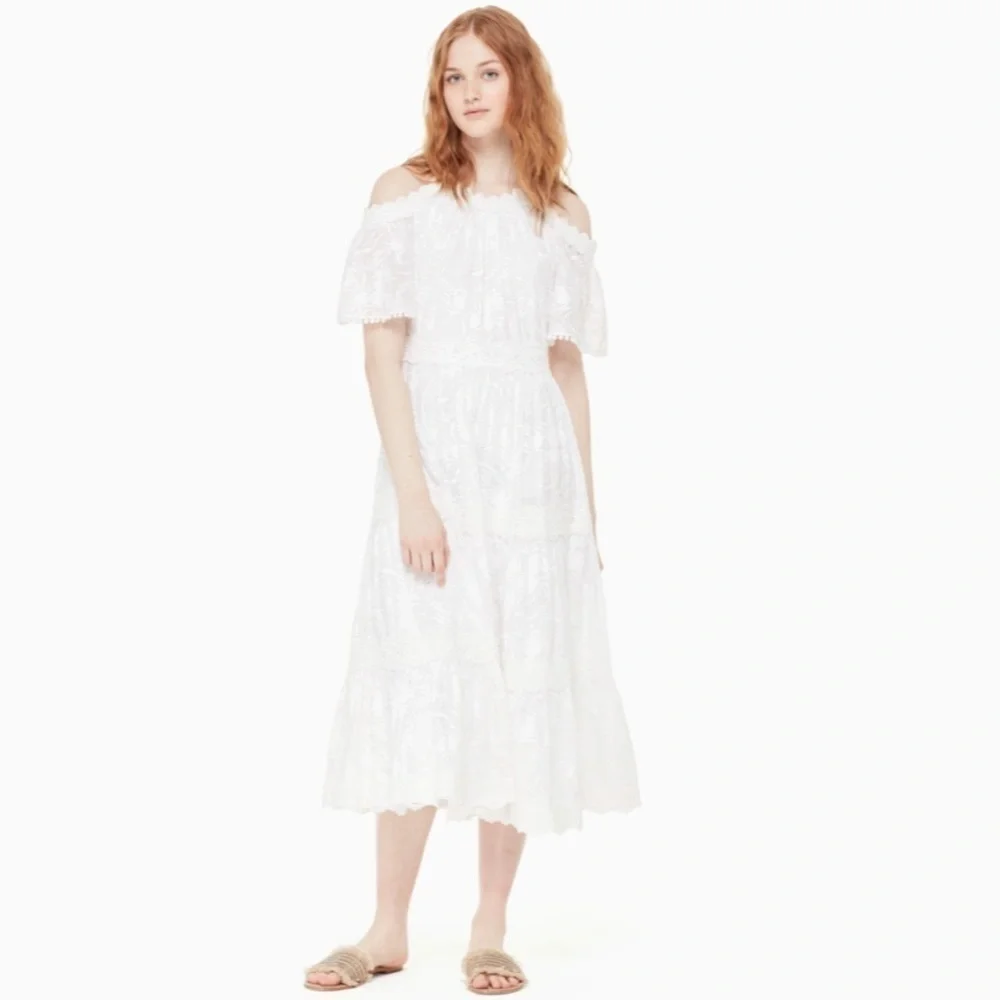 NWT Kate Spade Emmeline Embroidered Midi Dress 2